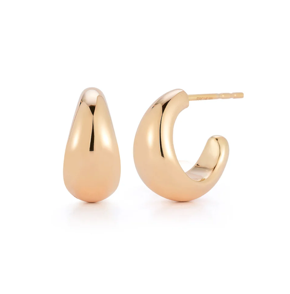 Gold Jumbo Dome Huggie Earrings-Earrings-EF Collection-14K White Gold-hurdles-jewelry-boulder-colorado