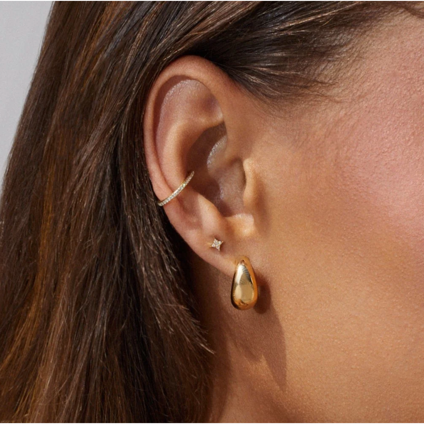 Gold Jumbo Dome Huggie Earrings-Earrings-EF Collection-14K White Gold-hurdles-jewelry-boulder-colorado
