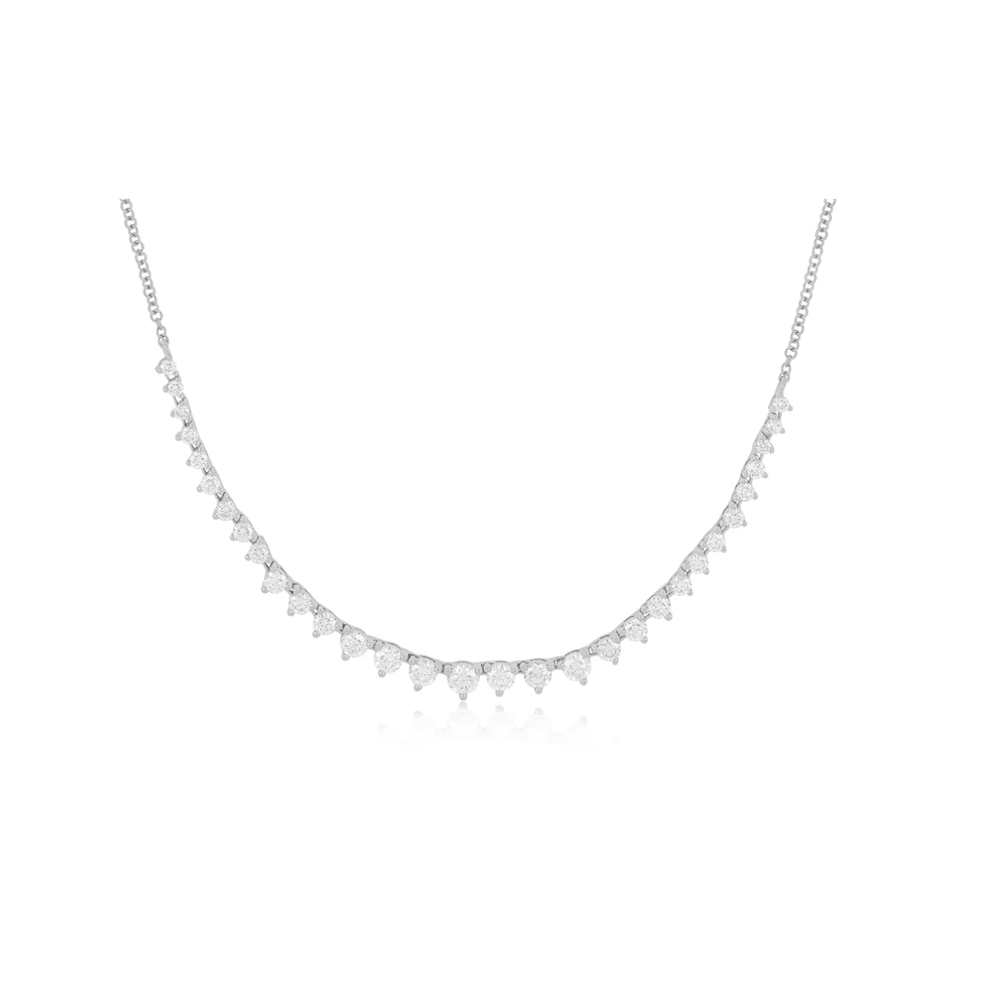 Graduated Diamond Necklace-Necklace-EF Collection-14K White Gold-hurdles-jewelry-boulder-colorado