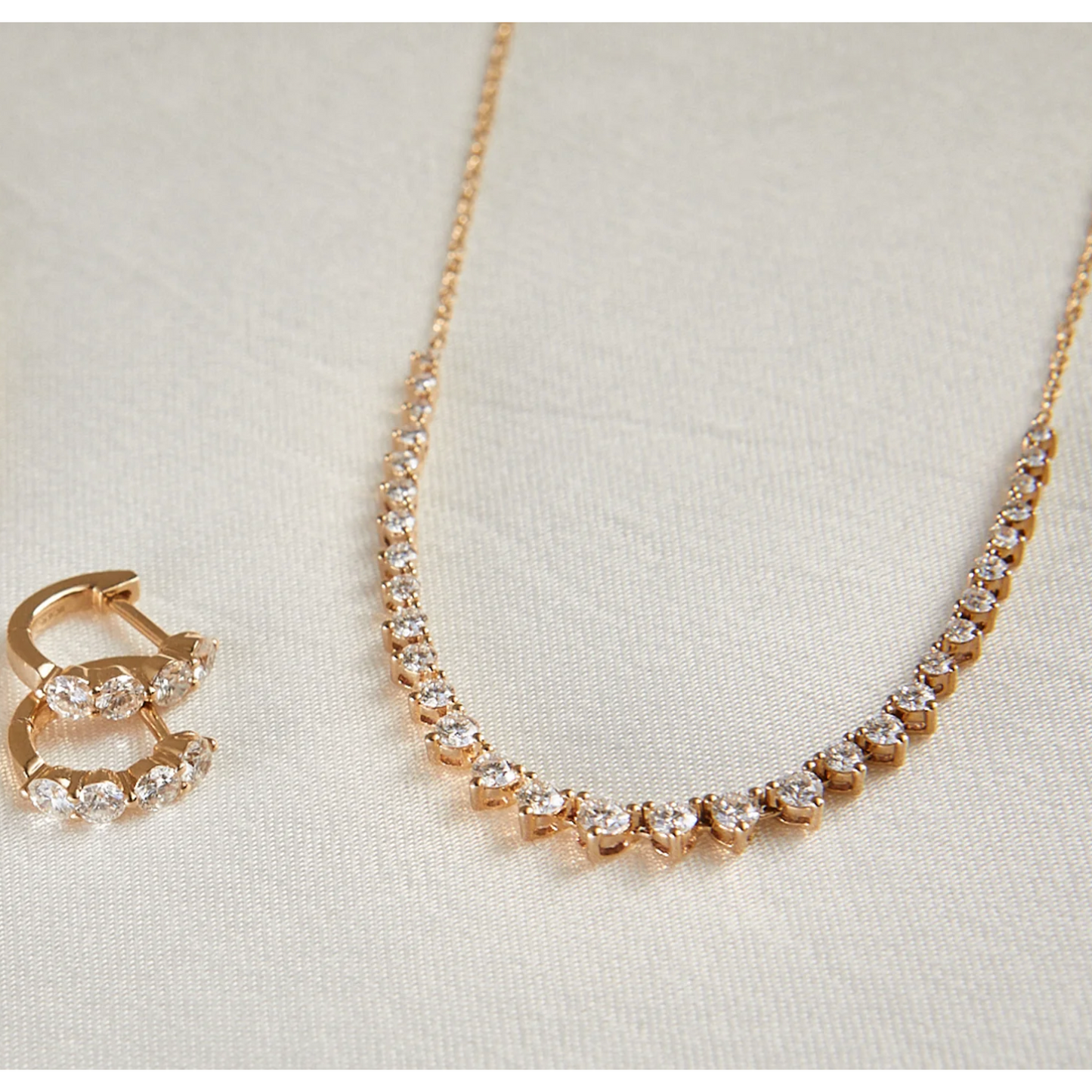 Graduated Diamond Necklace-Necklace-EF Collection-14K White Gold-hurdles-jewelry-boulder-colorado