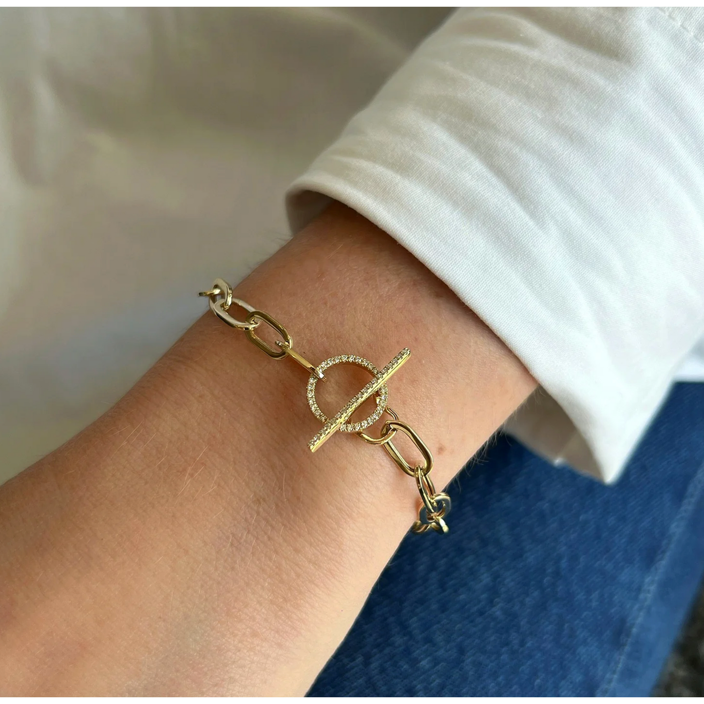 Jumbo Diamond Toggle Bracelet-Bracelet-EF Collection-hurdles-jewelry-boulder-colorado