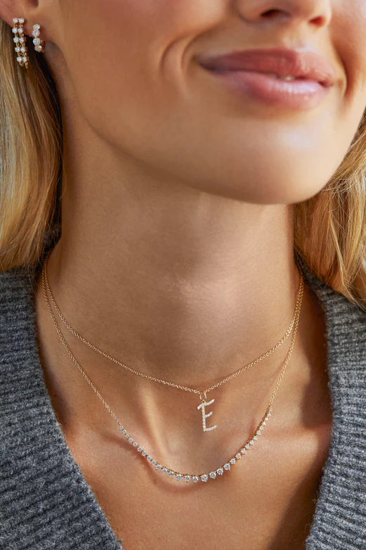 Jumbo Script Diamond Initial Charms / Pendants-Pendant Charm-EF Collection-A-hurdles-jewelry-boulder-colorado