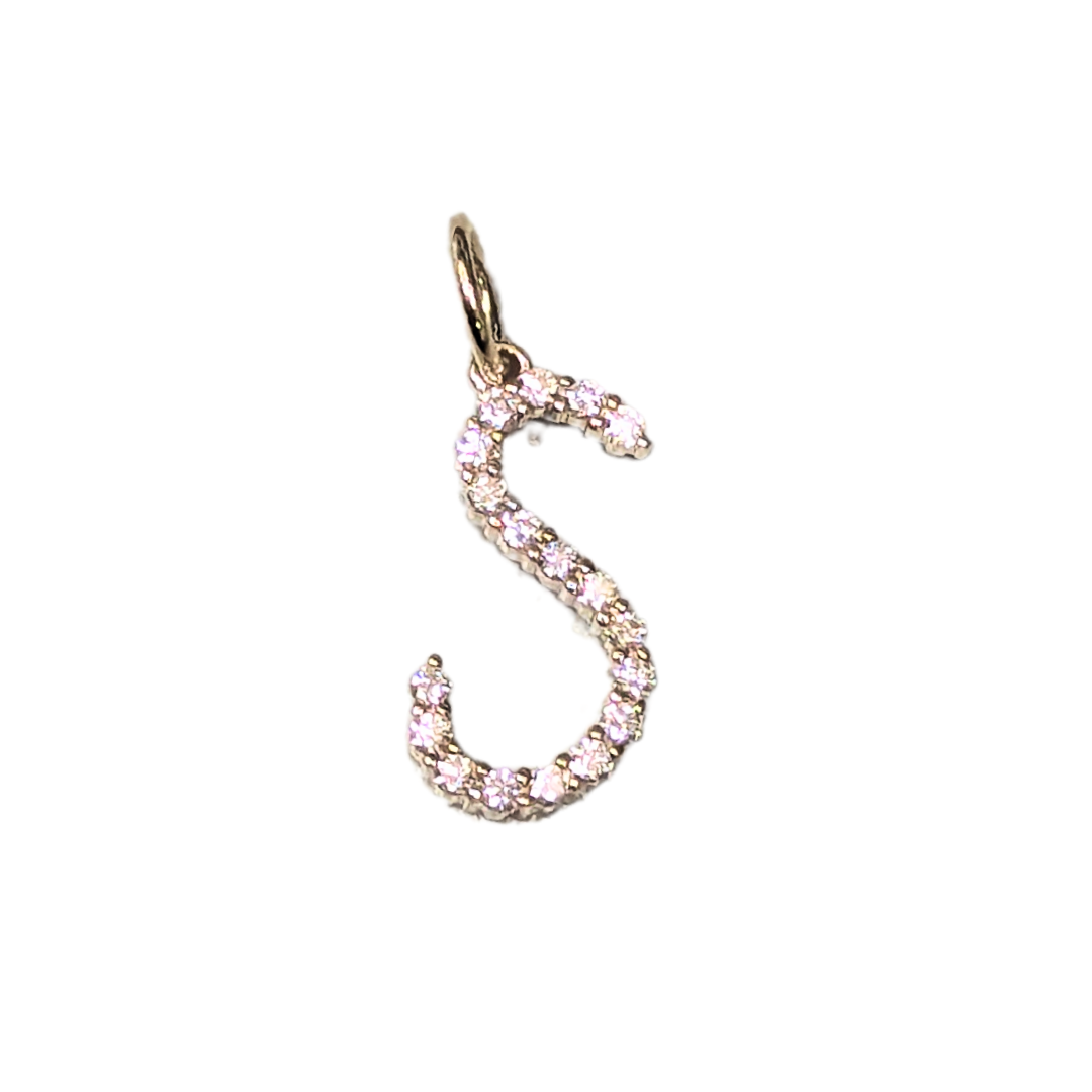 Jumbo Script Diamond Initial Charms / Pendants-Pendant Charm-EF Collection-A-hurdles-jewelry-boulder-colorado