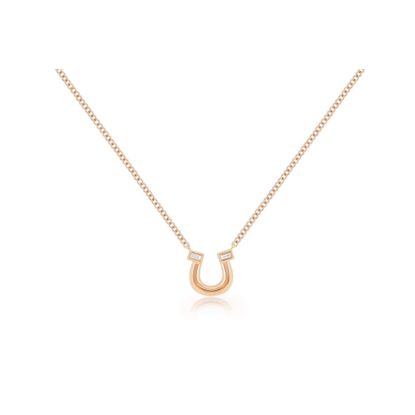 Lucky Horseshoe Necklace-Necklace-EF Collection-14K White Gold-hurdles-jewelry-boulder-colorado