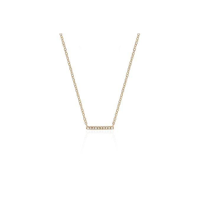 Mini Diamond Bar Necklace-Necklace-EF Collection-14K Yellow Gold-hurdles-jewelry-boulder-colorado