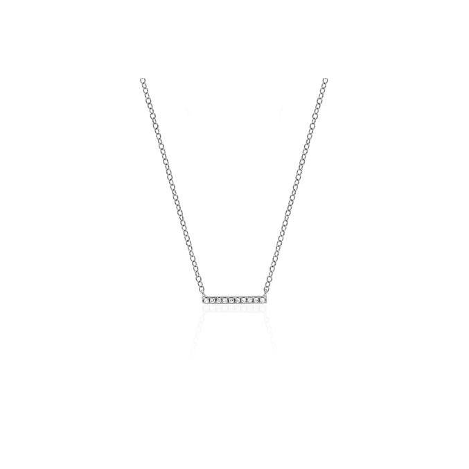 Mini Diamond Bar Necklace-Necklace-EF Collection-14K Yellow Gold-hurdles-jewelry-boulder-colorado