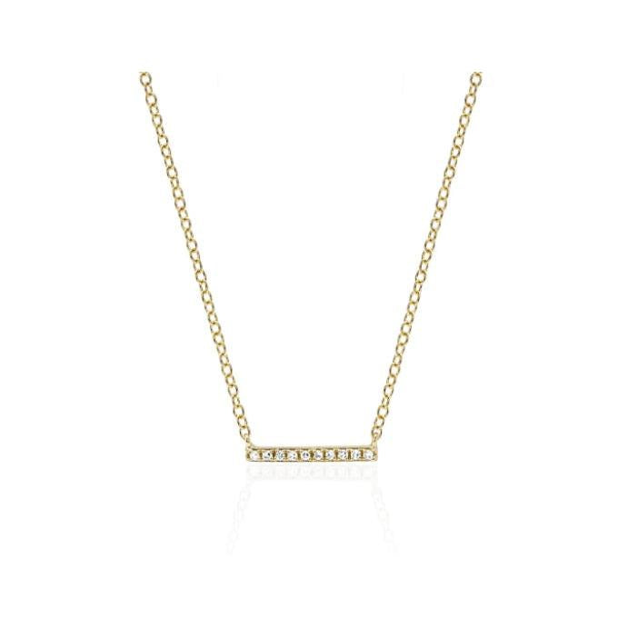 Mini Diamond Bar Necklace-Necklace-EF Collection-14K Yellow Gold-hurdles-jewelry-boulder-colorado
