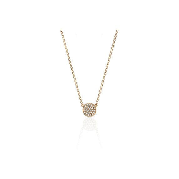 Mini Diamond Disc Necklace-Necklace-EF Collection-14K Yellow Gold-hurdles-jewelry-boulder-colorado