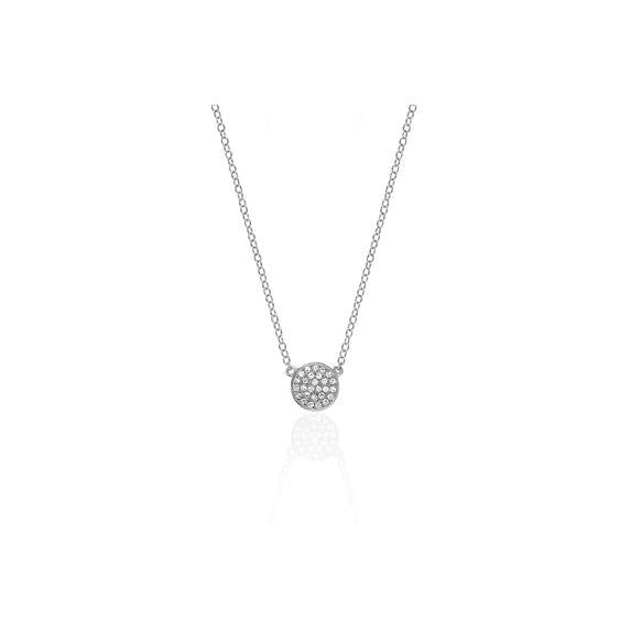 Mini Diamond Disc Necklace-Necklace-EF Collection-14K Yellow Gold-hurdles-jewelry-boulder-colorado