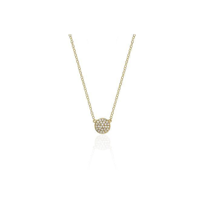 Mini Diamond Disc Necklace-Necklace-EF Collection-14K Yellow Gold-hurdles-jewelry-boulder-colorado