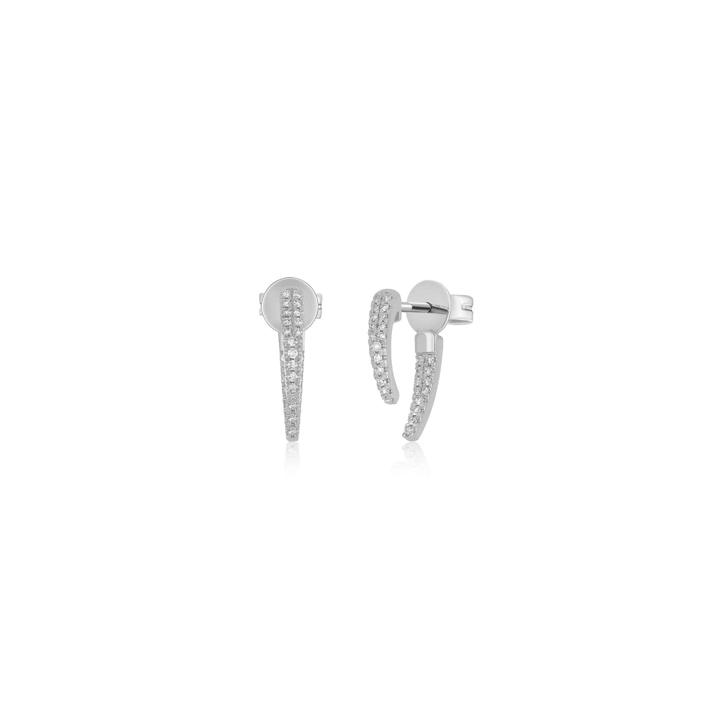 Mini Diamond Hook Earring-Earrings-EF Collection-14K Rose Gold-Pair-hurdles-jewelry-boulder-colorado