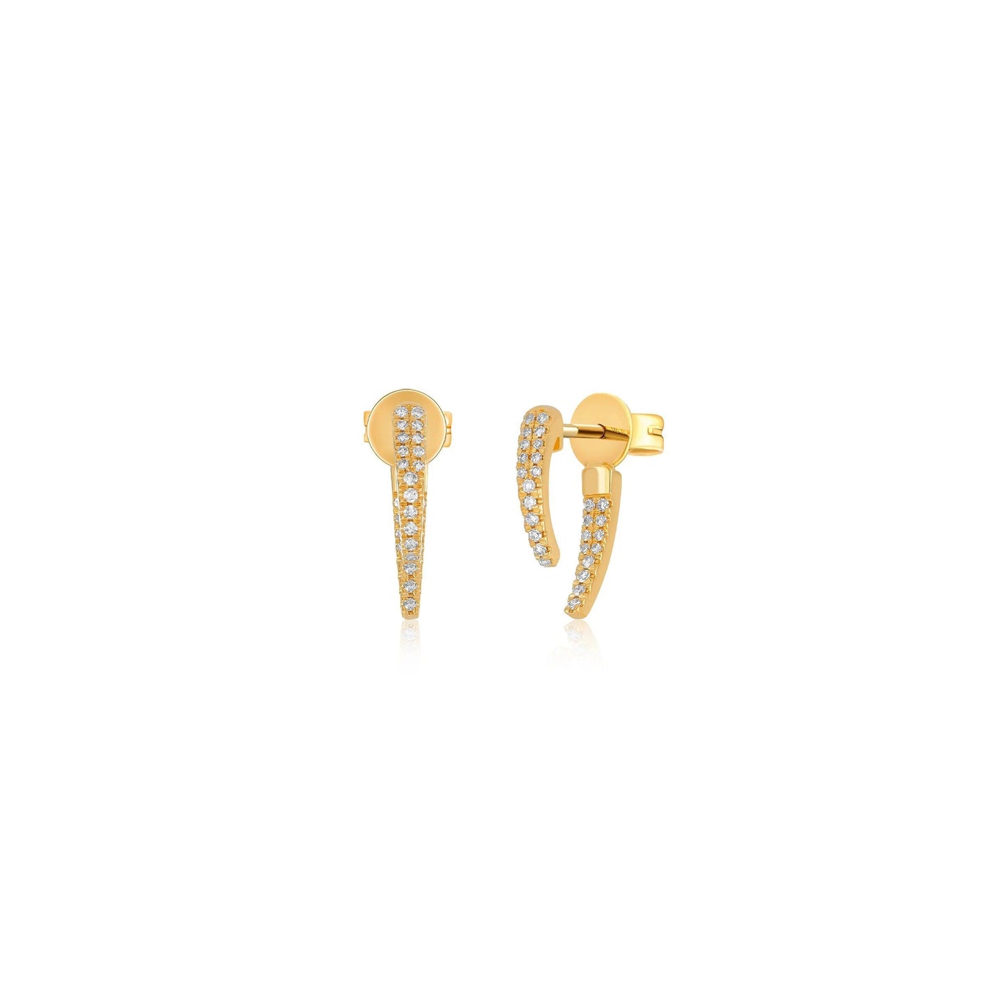 Mini Diamond Hook Earring-Earrings-EF Collection-14K Rose Gold-Pair-hurdles-jewelry-boulder-colorado