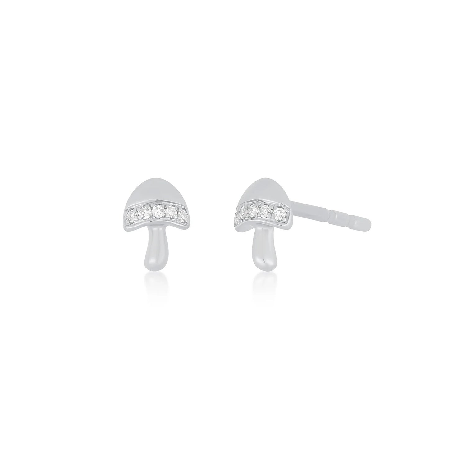 Mini Magic Mushroom Stud Earrings-Earrings-EF Collection-14k Rose Gold-Pair-hurdles-jewelry-boulder-colorado