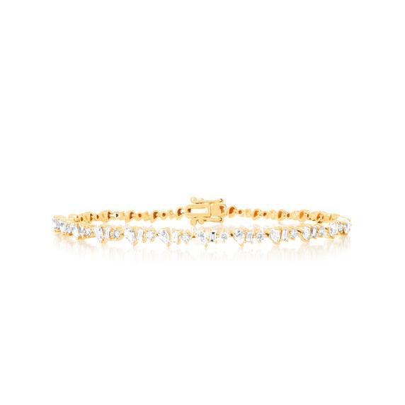 Multi Faceted Diamond Eternity Bracelet-Bracelet-EF Collection-14K White Gold-hurdles-jewelry-boulder-colorado