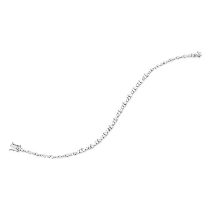 Multi Faceted Diamond Eternity Bracelet-Bracelet-EF Collection-14K White Gold-hurdles-jewelry-boulder-colorado