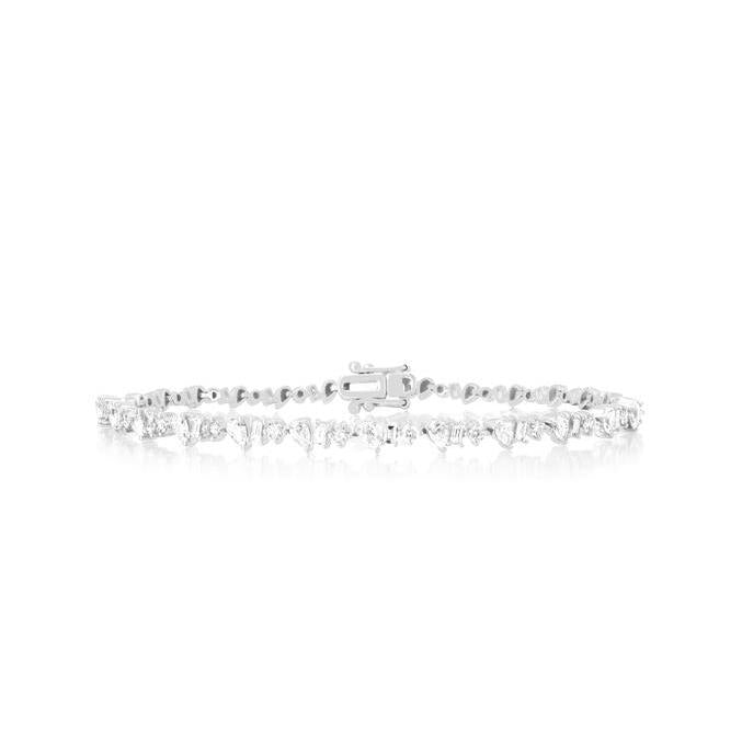 Multi Faceted Diamond Eternity Bracelet-Bracelet-EF Collection-14K White Gold-hurdles-jewelry-boulder-colorado
