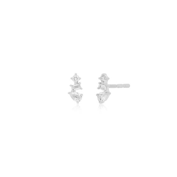 Multi Faceted Diamond Stud Earring-Earrings-EF Collection-14k Rose Gold-Pair-hurdles-jewelry-boulder-colorado