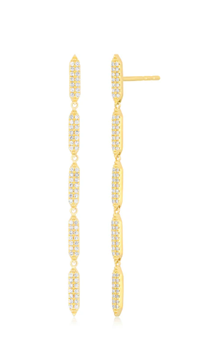 Pavé Diamond "On Point" Drop Earrings-Earrings-EF Collection-hurdles-jewelry-boulder-colorado