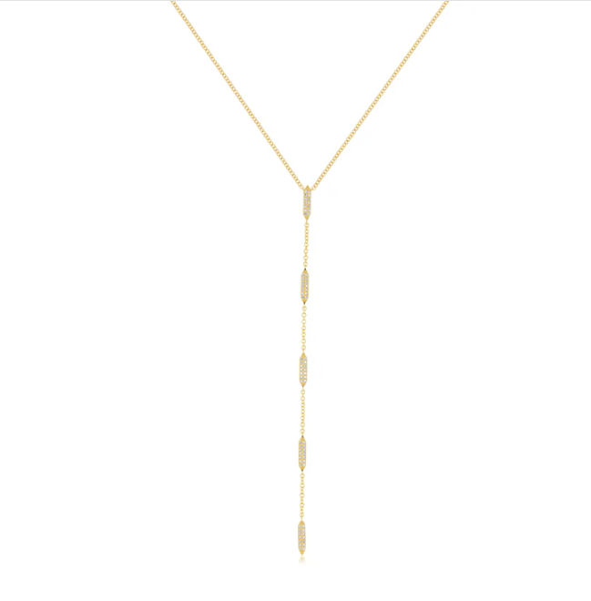 Pavé Diamond "On Point" Lariat Necklace-Necklace-EF Collection-hurdles-jewelry-boulder-colorado