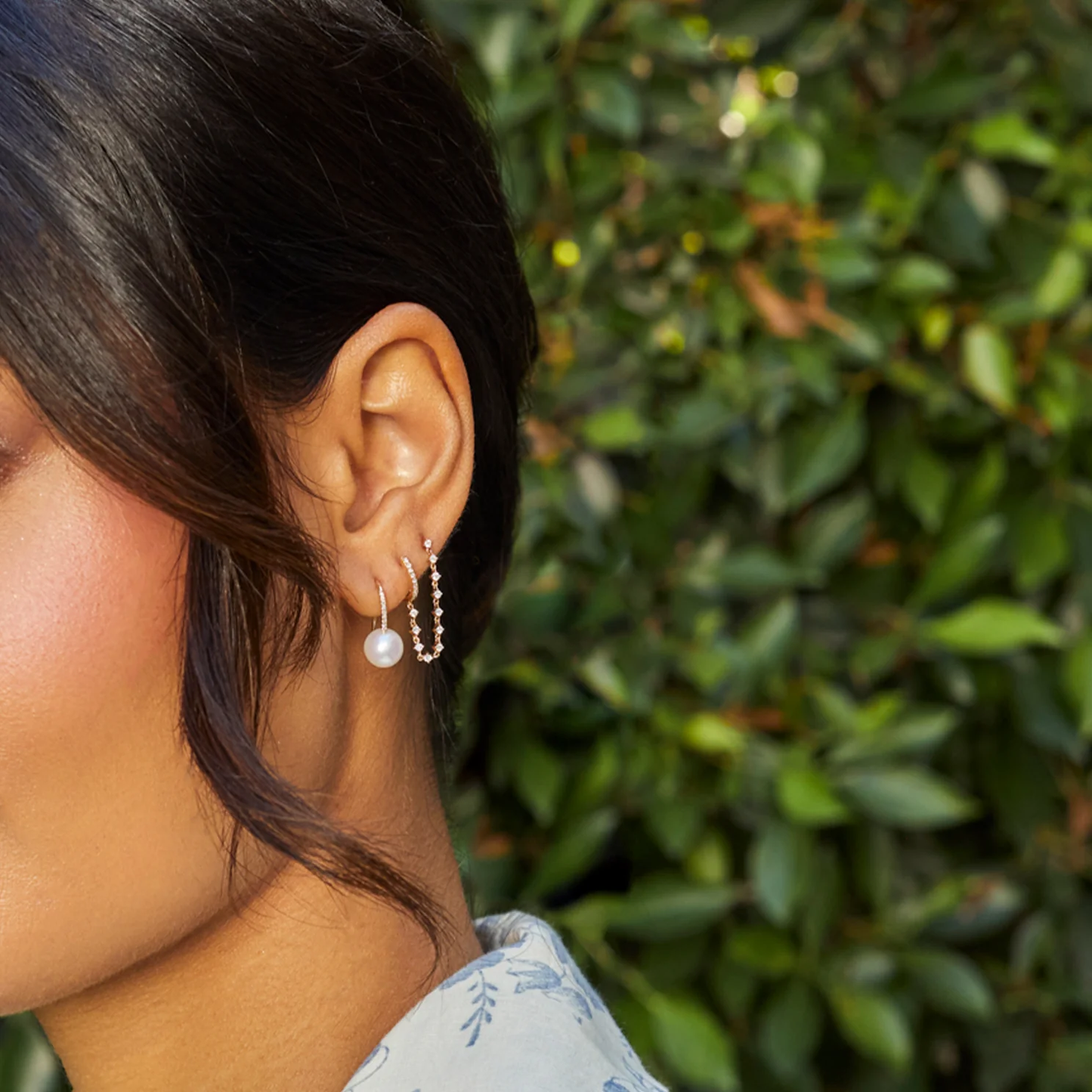 Pearl Ball Drop Earrings-Earrings-EF Collection-14K White Gold-hurdles-jewelry-boulder-colorado