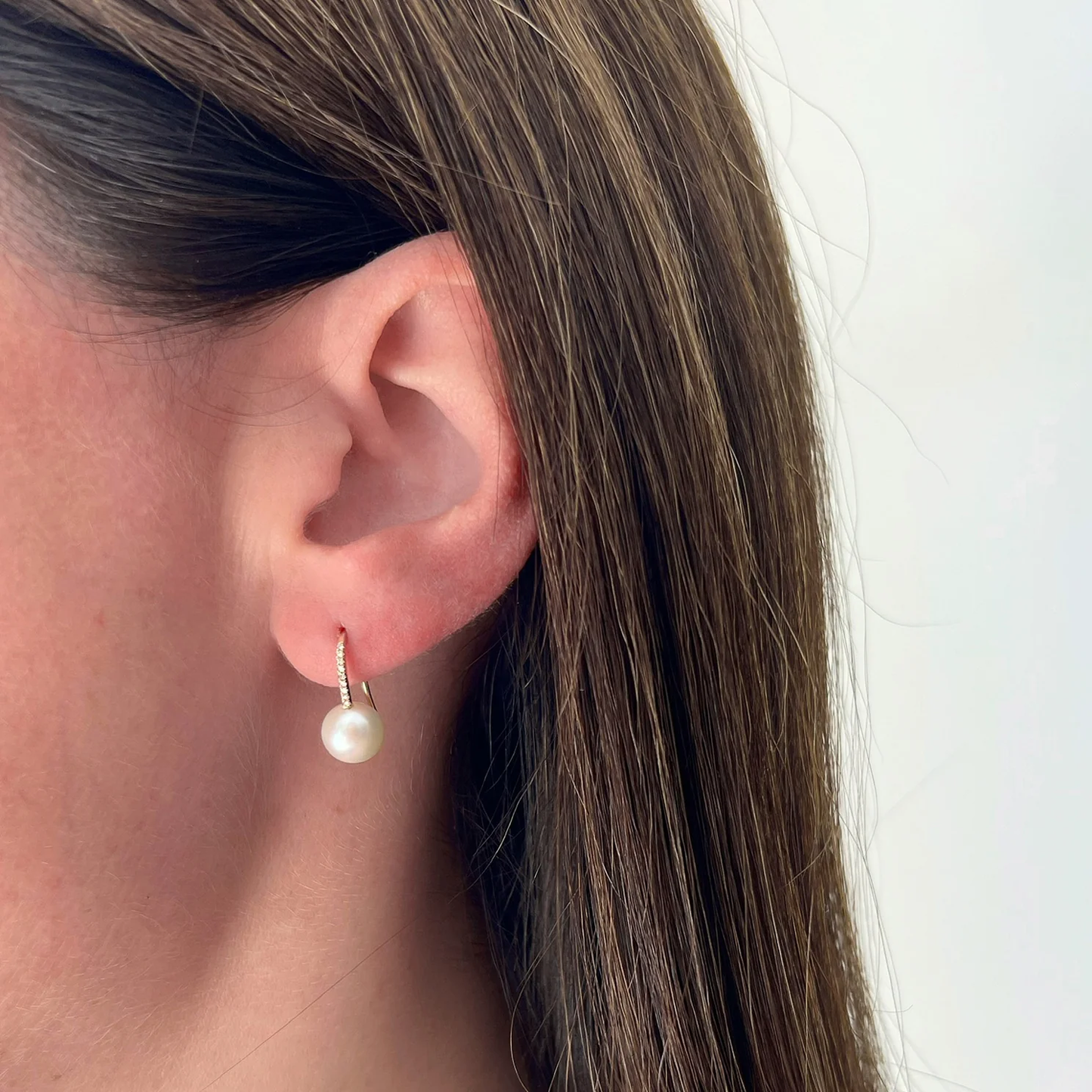 Pearl Ball Drop Earrings-Earrings-EF Collection-14K White Gold-hurdles-jewelry-boulder-colorado