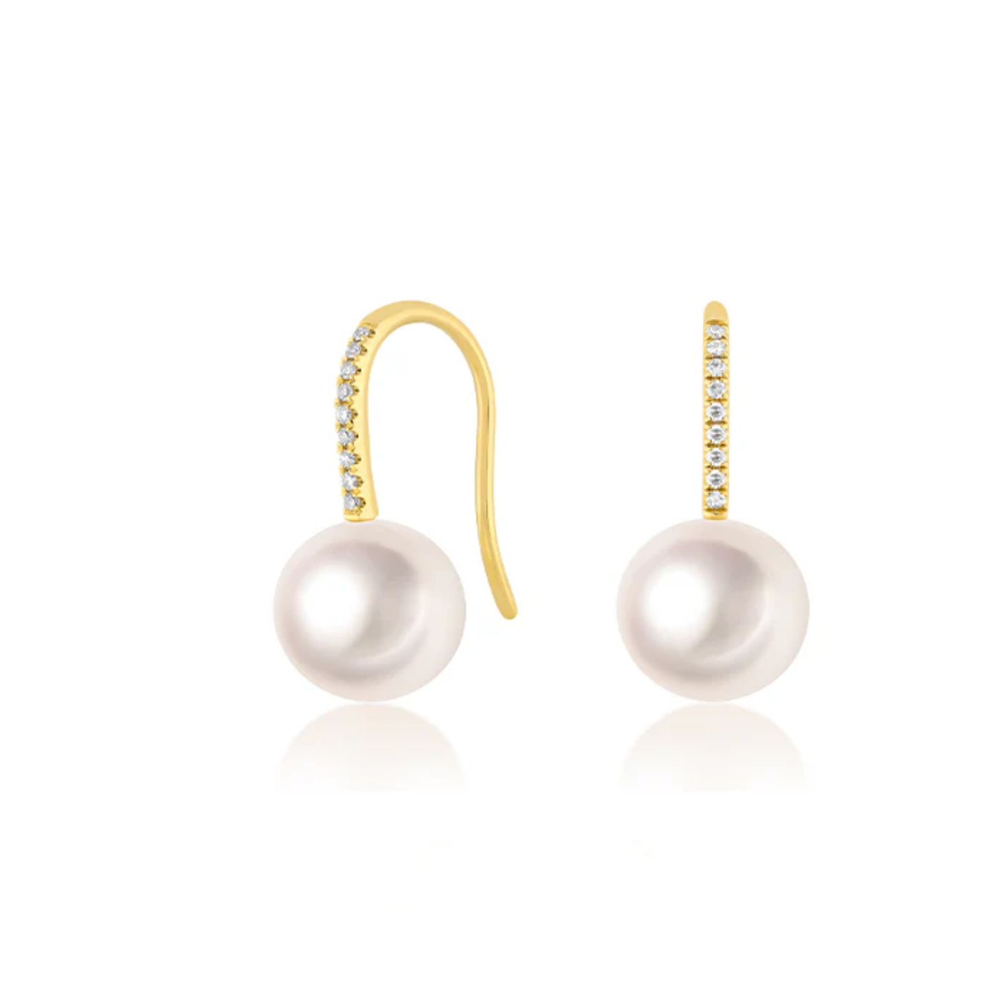 Pearl Ball Drop Earrings-Earrings-EF Collection-14K White Gold-hurdles-jewelry-boulder-colorado