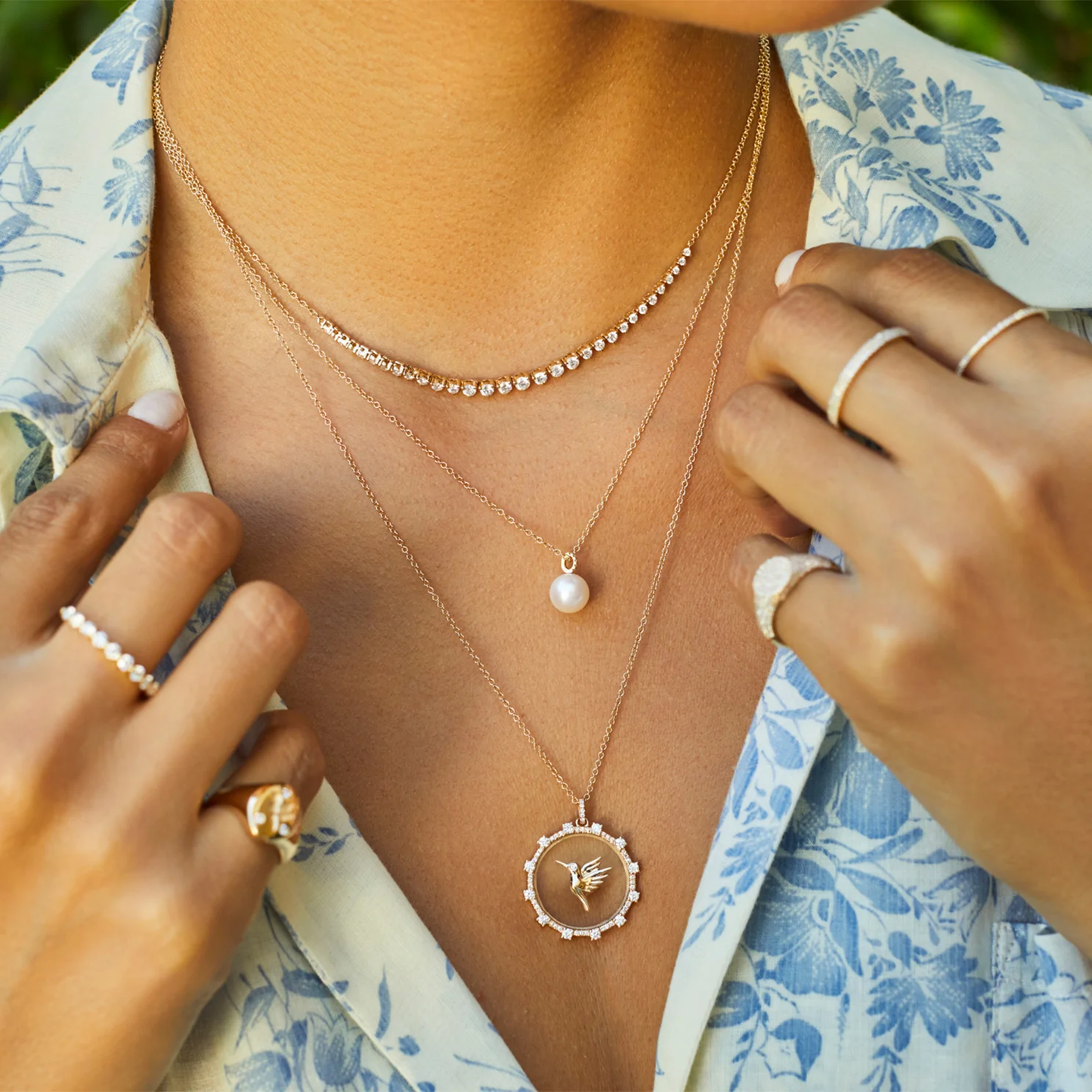 Pearl Drop Necklace-Necklace-EF Collection-14K Yellow Gold-hurdles-jewelry-boulder-colorado