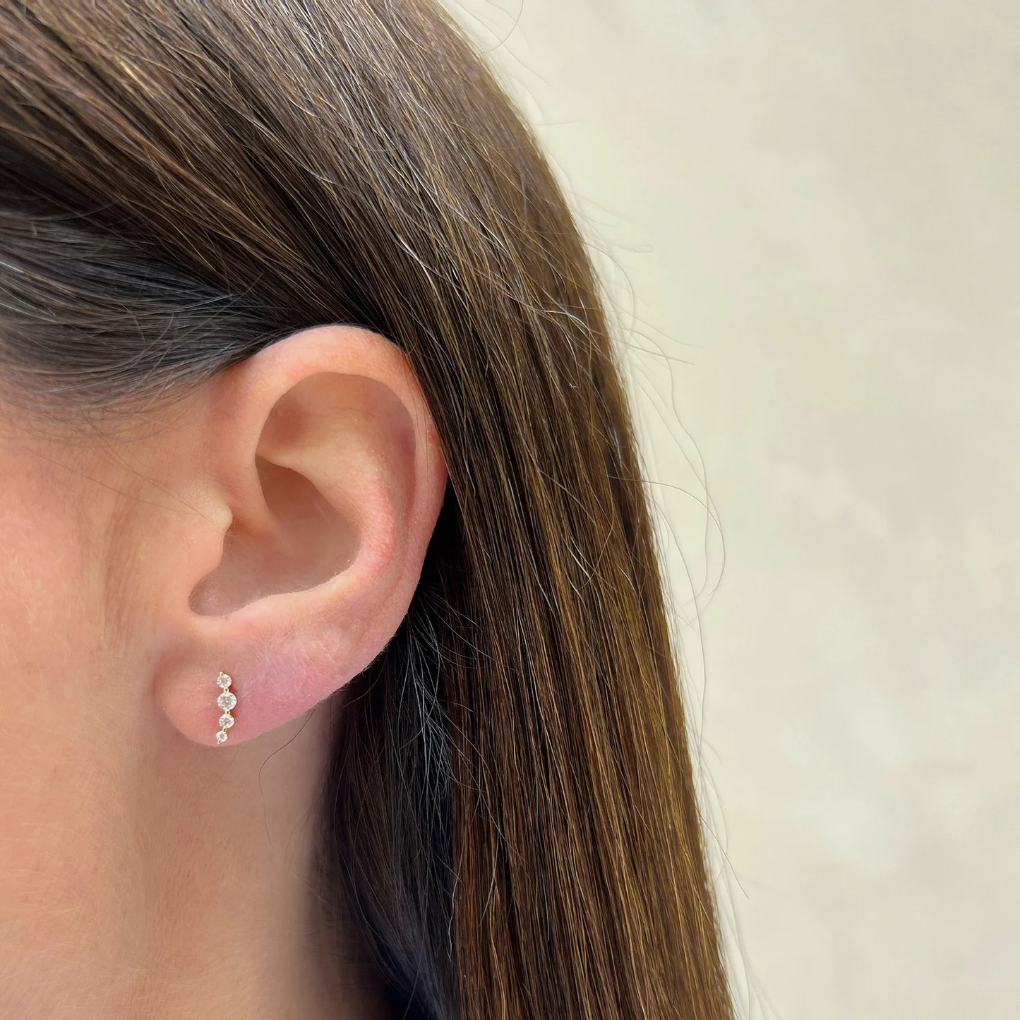 Prong Set Diamond Arc Stud Earrings-Earrings-EF Collection-14k Rose Gold-Pair-hurdles-jewelry-boulder-colorado