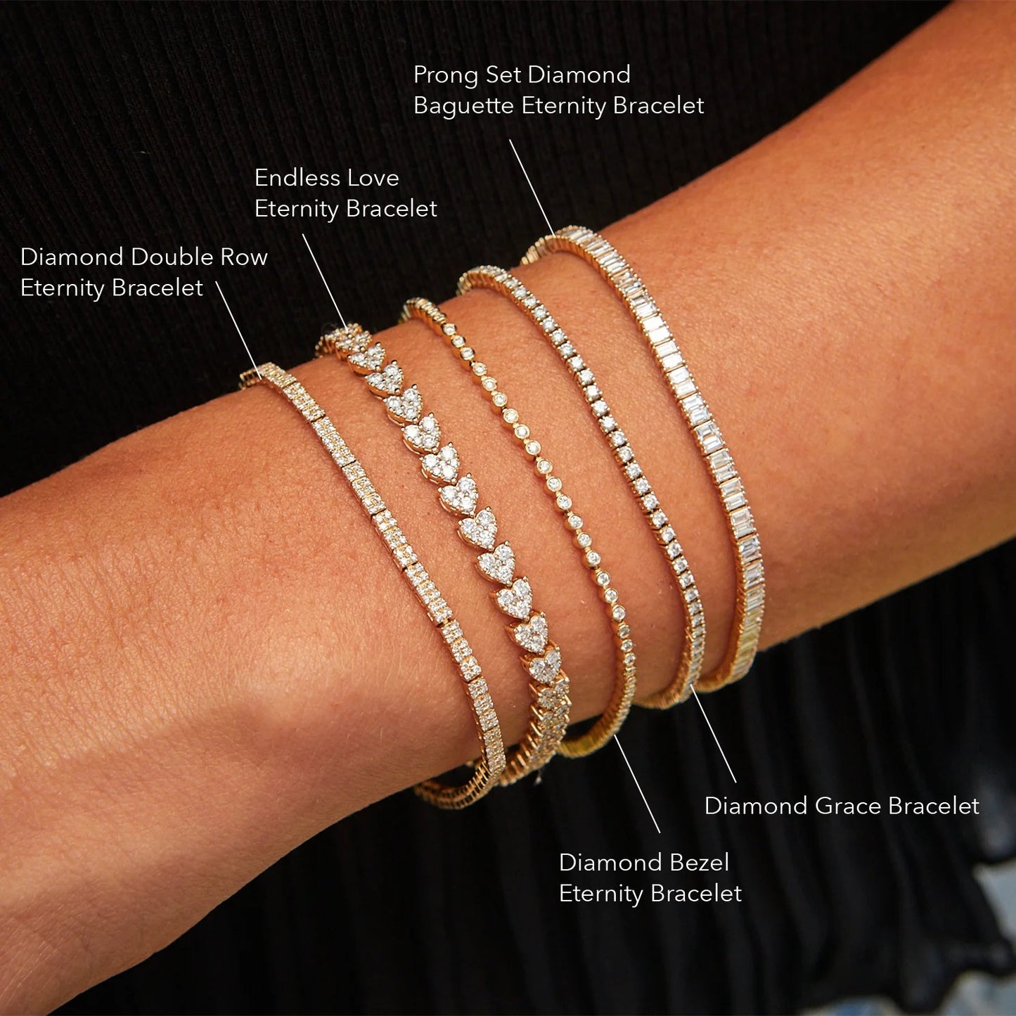 Prong Set Diamond Baguette Eternity Bracelet-Bracelet-EF Collection-14K White Gold-hurdles-jewelry-boulder-colorado
