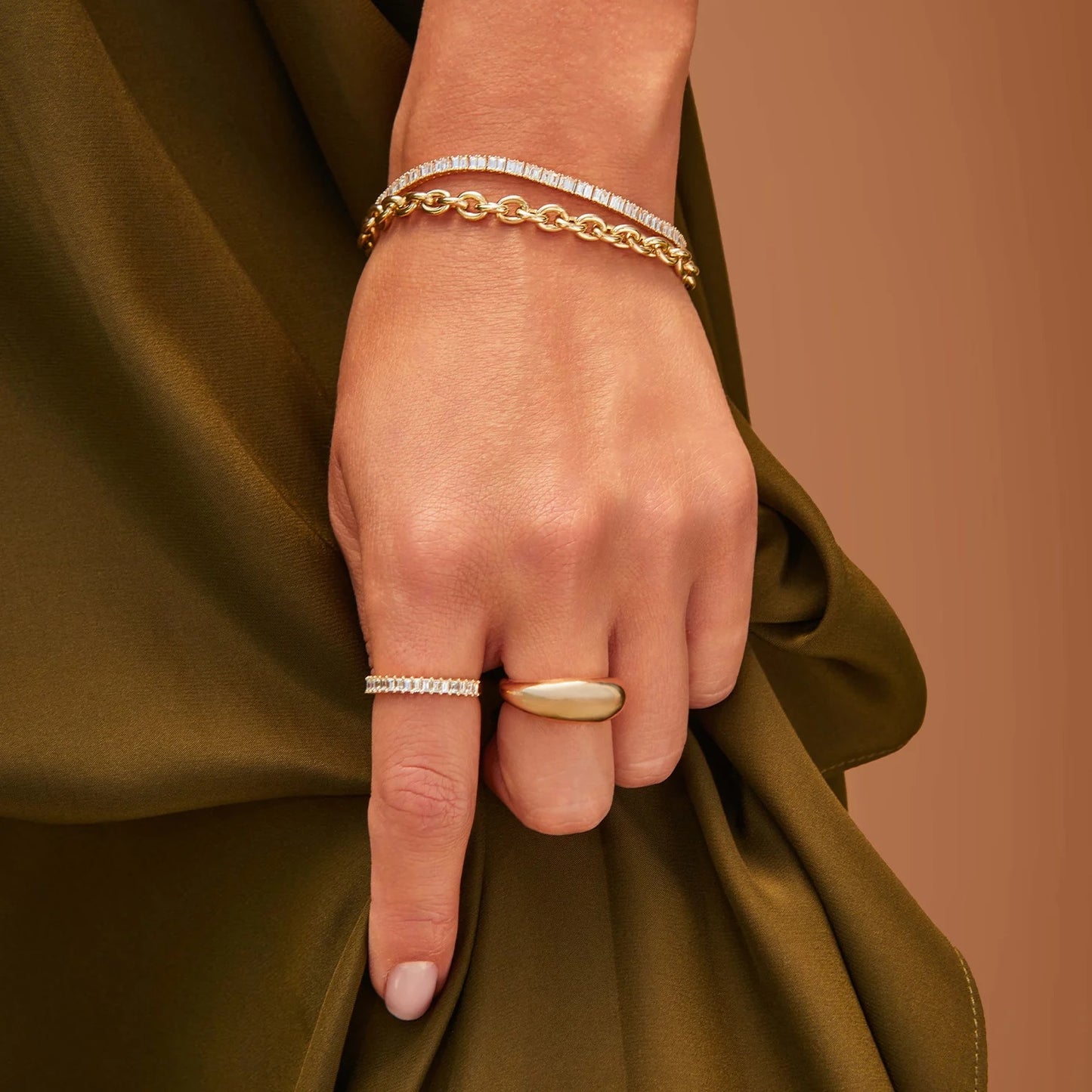 Prong Set Diamond Baguette Eternity Bracelet-Bracelet-EF Collection-14K White Gold-hurdles-jewelry-boulder-colorado