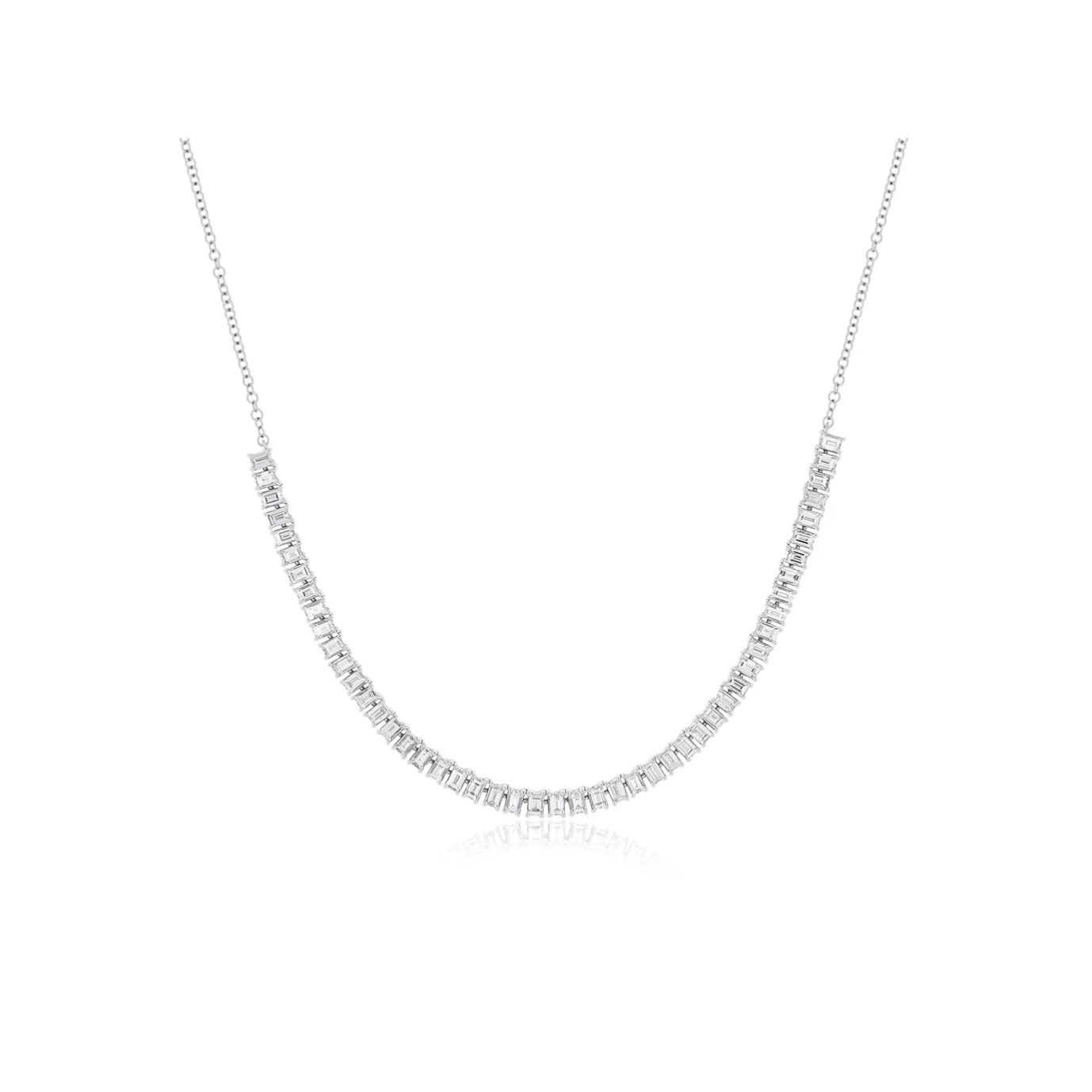 Prong Set Diamond Baguette Segment Necklace-Necklace-EF Collection-hurdles-jewelry-boulder-colorado