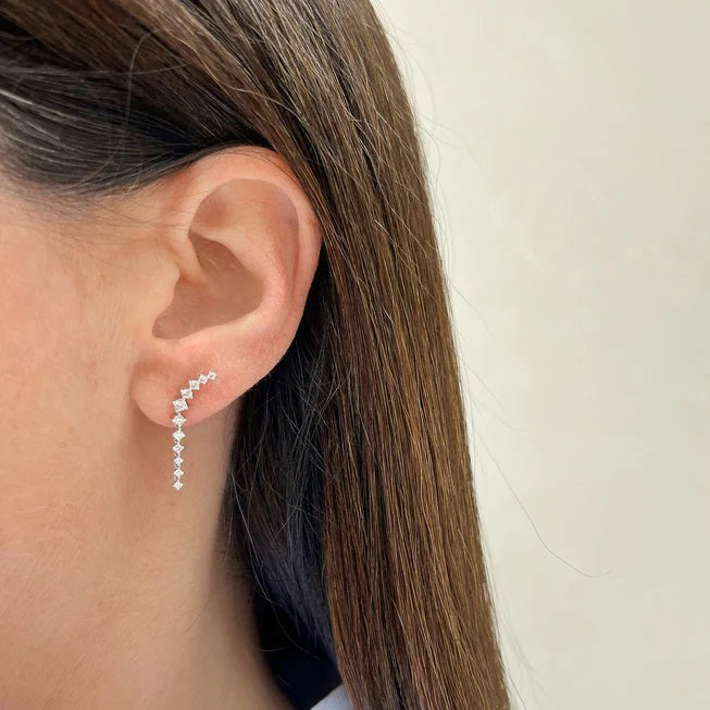 Prong Set Diamond Waterfall Earrings-Earrings-EF Collection-hurdles-jewelry-boulder-colorado