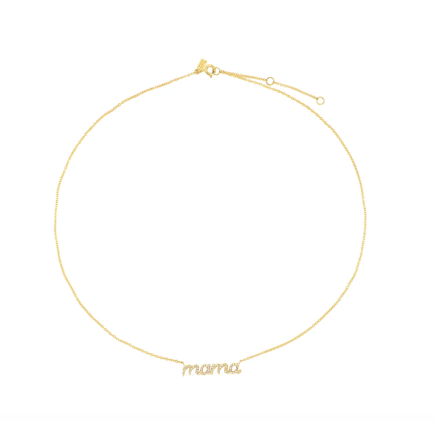 Script Diamond Mama Necklace-Necklace-EF Collection-14K White Gold-hurdles-jewelry-boulder-colorado