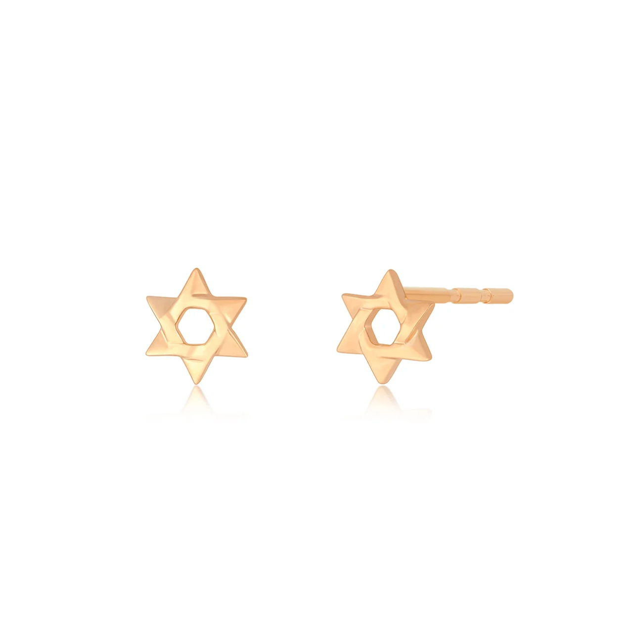 Star of David Stud Earrings-Earrings-EF Collection-14K Rose Gold-Pair-hurdles-jewelry-boulder-colorado