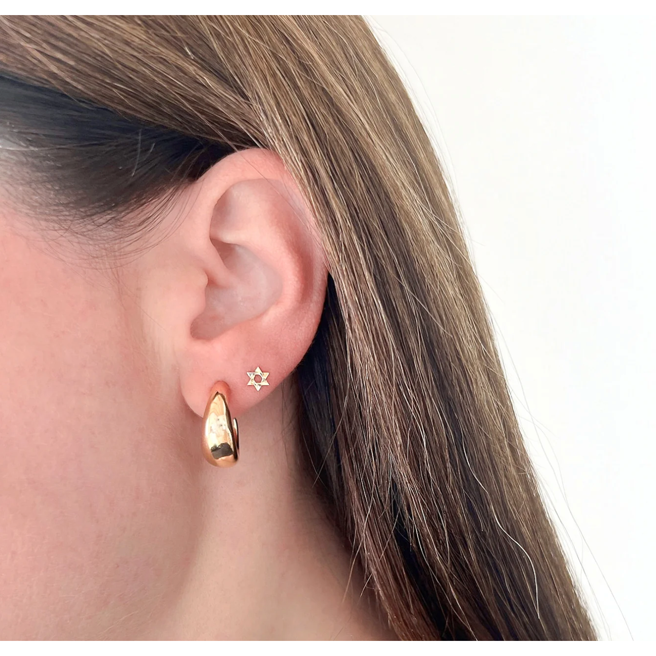 Star of David Stud Earrings-Earrings-EF Collection-14K Rose Gold-Pair-hurdles-jewelry-boulder-colorado