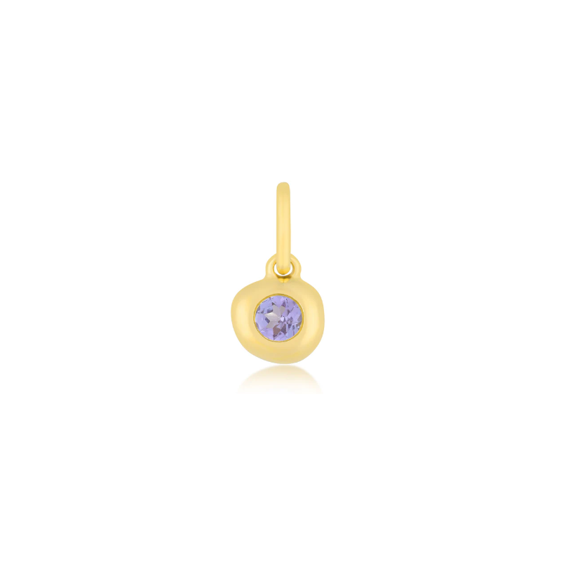 Tanzanite Pillow Birthstone Charm - December Birthstone-Pendant Charm-EF Collection-hurdles-jewelry-boulder-colorado