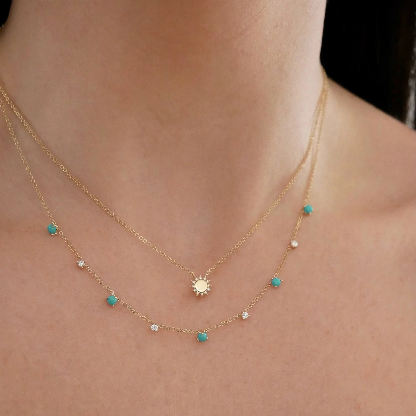 You Are My Sunshine Diamond Necklace-Necklace-EF Collection-14K Yellow Gold-hurdles-jewelry-boulder-colorado