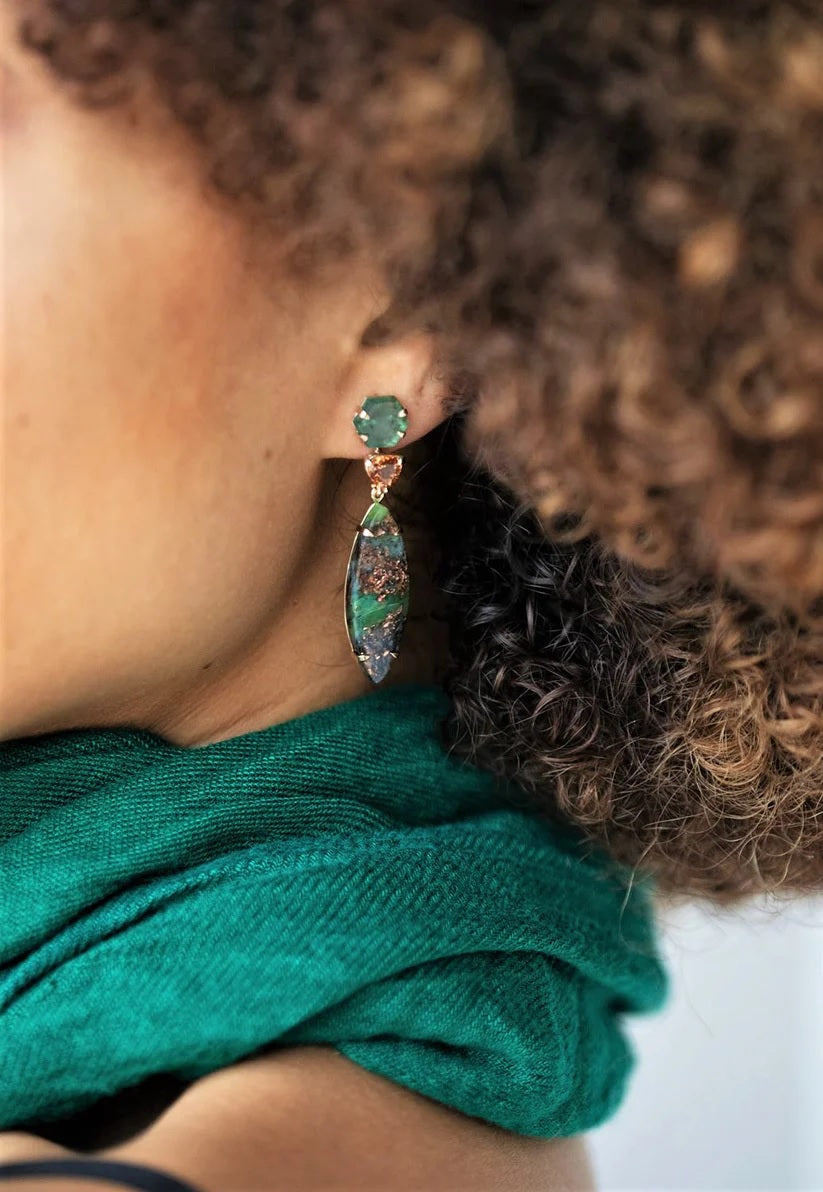Emerald Pool Earrings-Earrings-Eleux Jewelry-hurdles-jewelry-boulder-colorado