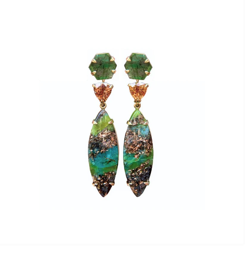 Emerald Pool Earrings-Earrings-Eleux Jewelry-hurdles-jewelry-boulder-colorado