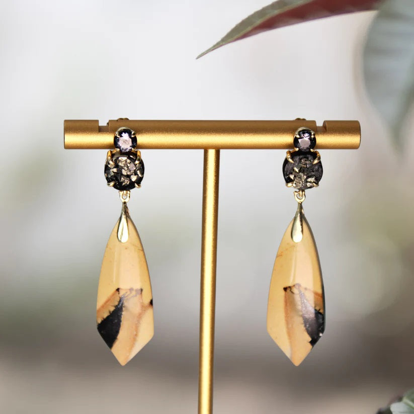 Goldfinch Earrings-Earrings-Eleux Jewelry-hurdles-jewelry-boulder-colorado