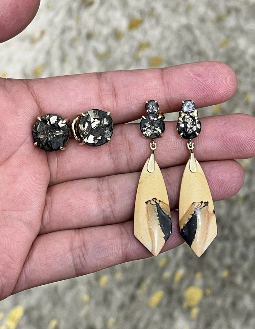 Goldfinch Earrings-Earrings-Eleux Jewelry-hurdles-jewelry-boulder-colorado
