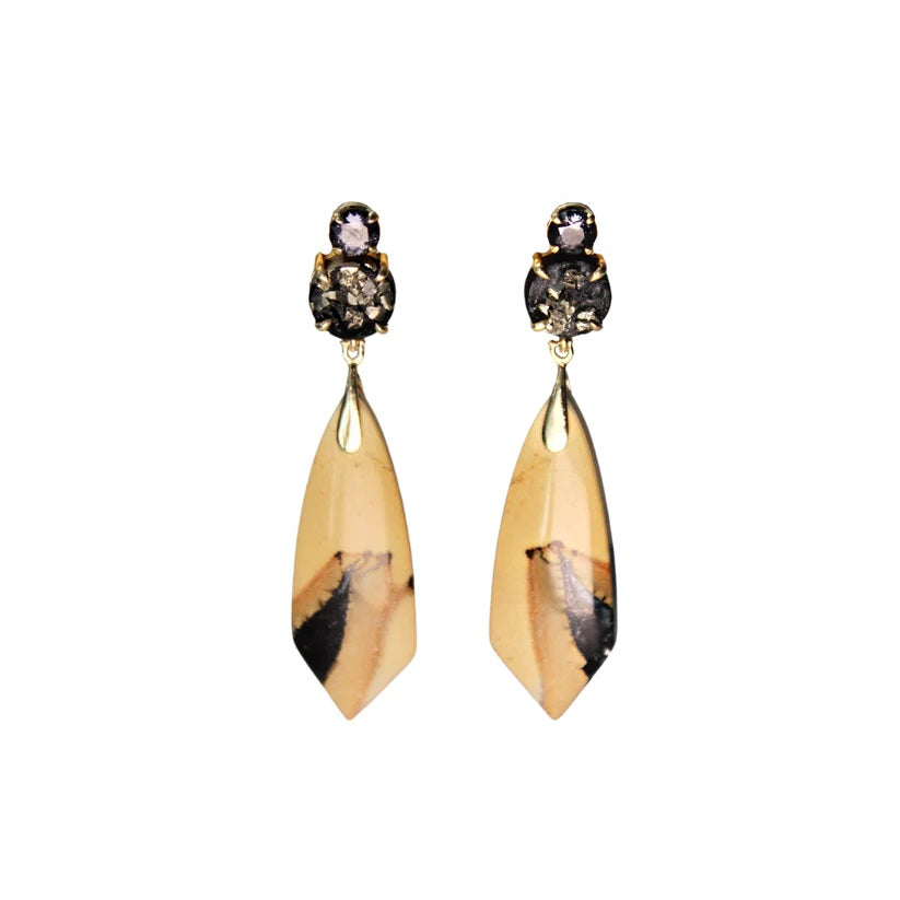 Goldfinch Earrings-Earrings-Eleux Jewelry-hurdles-jewelry-boulder-colorado