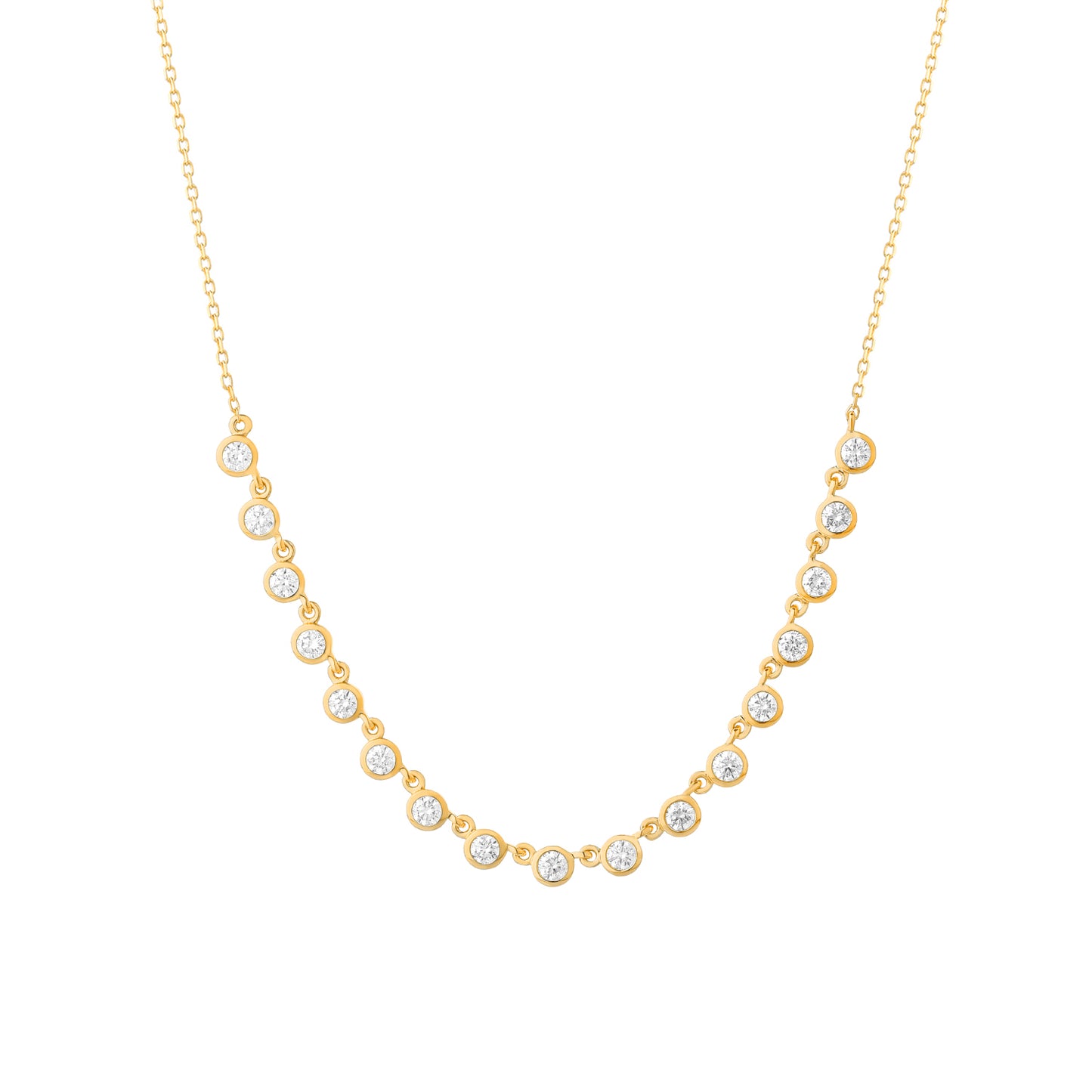 Bezel Set Diamond Segment Necklace-Necklace-Facet Barcelona-hurdles-jewelry-boulder-colorado