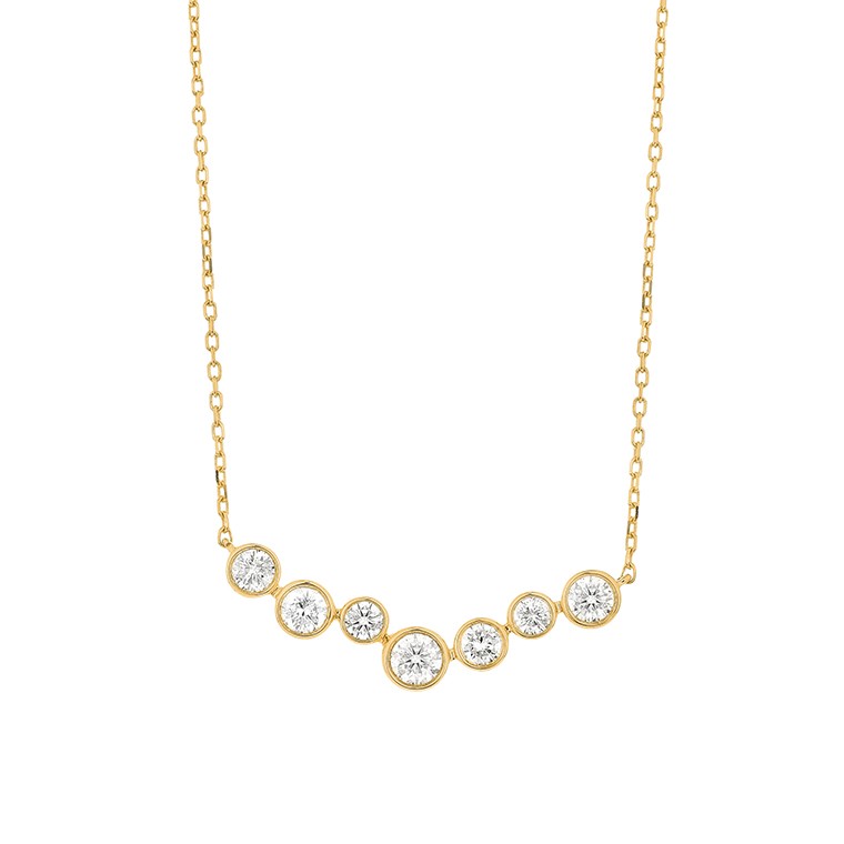 Diamond Bezel Smile Necklace-Necklace-Facet Barcelona-hurdles-jewelry-boulder-colorado
