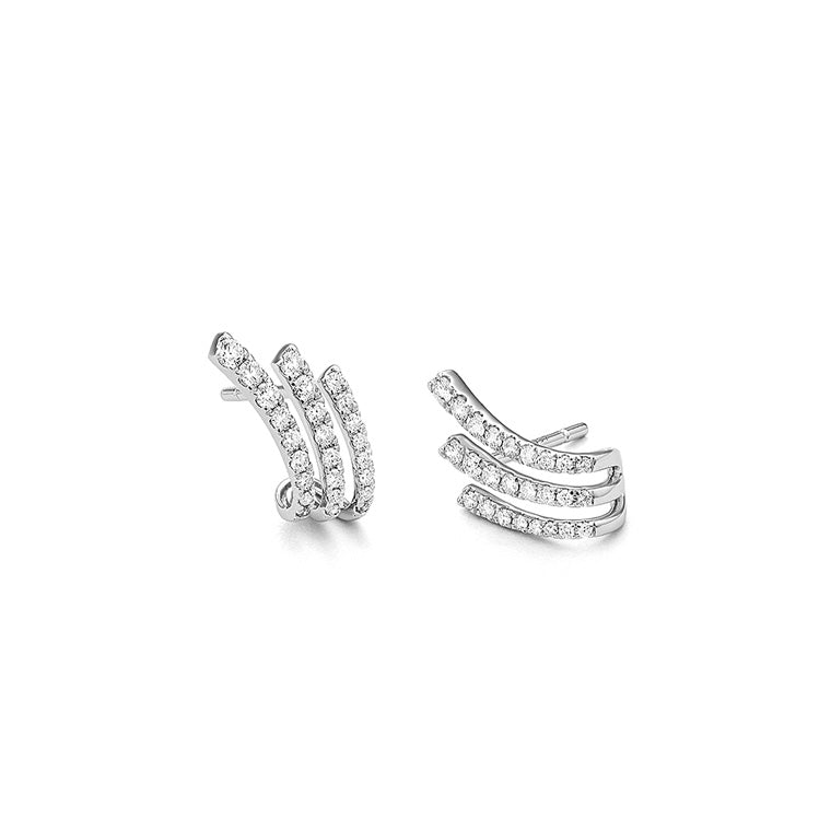 Diamond Climber Earrings-Earrings-Facet Barcelona-14K Yellow Gold-hurdles-jewelry-boulder-colorado