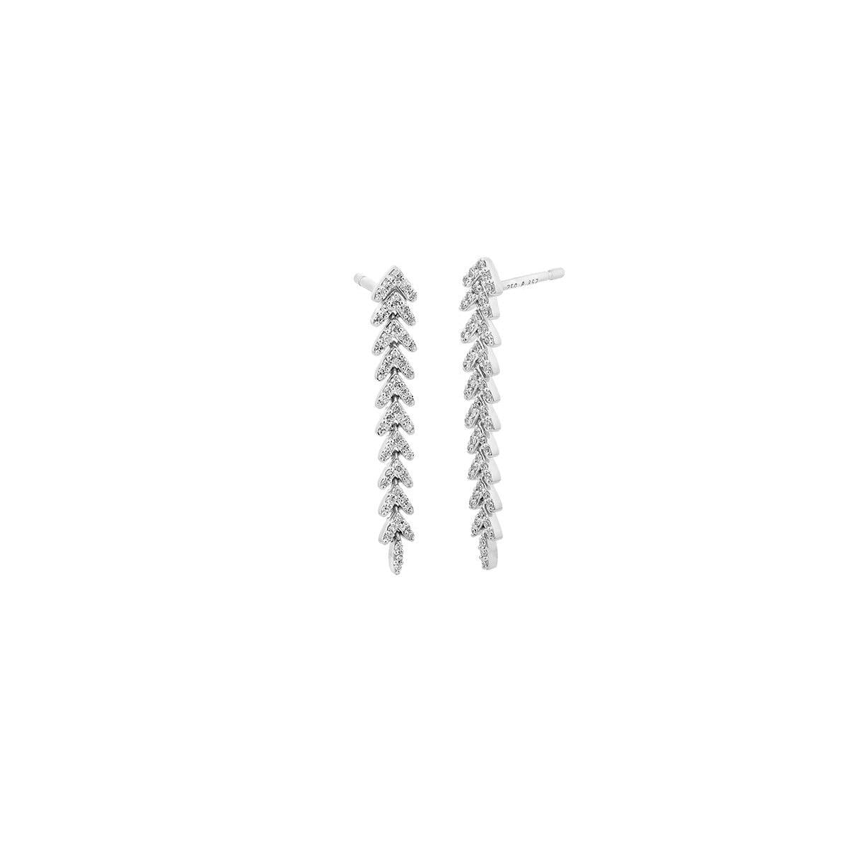 Diamond Feather Earrings-Earrings-Facet Barcelona-hurdles-jewelry-boulder-colorado