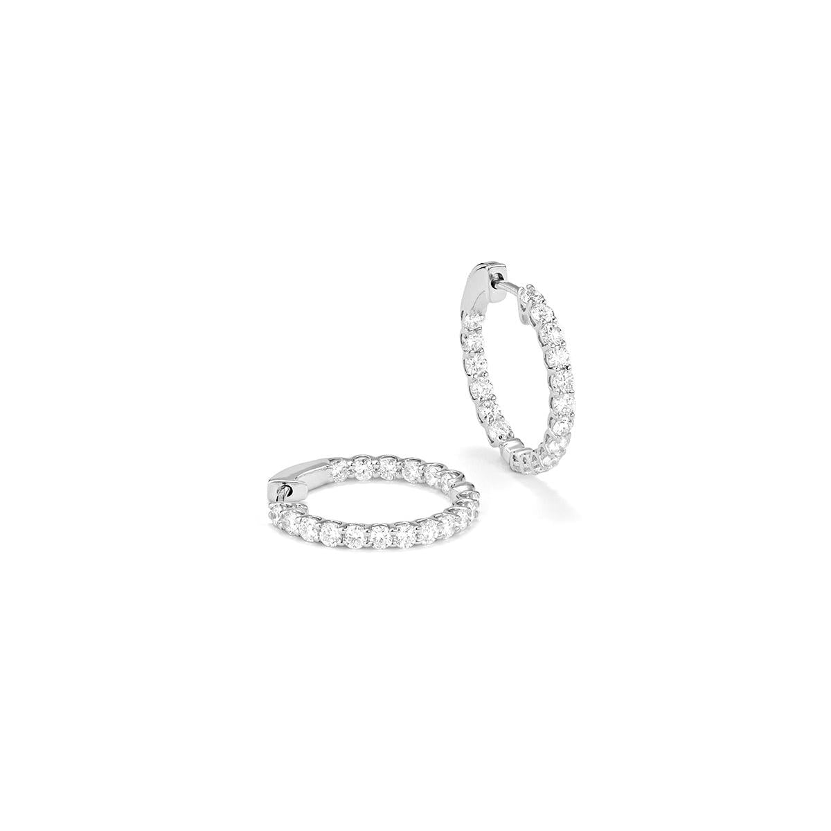 Diamond Inside/Outside Hoops - 1.90 Carats-Earrings-Facet Barcelona-hurdles-jewelry-boulder-colorado
