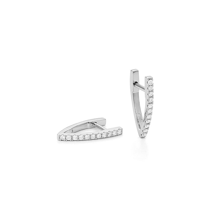 V Shaped Diamond Hoops-Earrings-Facet Barcelona-hurdles-jewelry-boulder-colorado