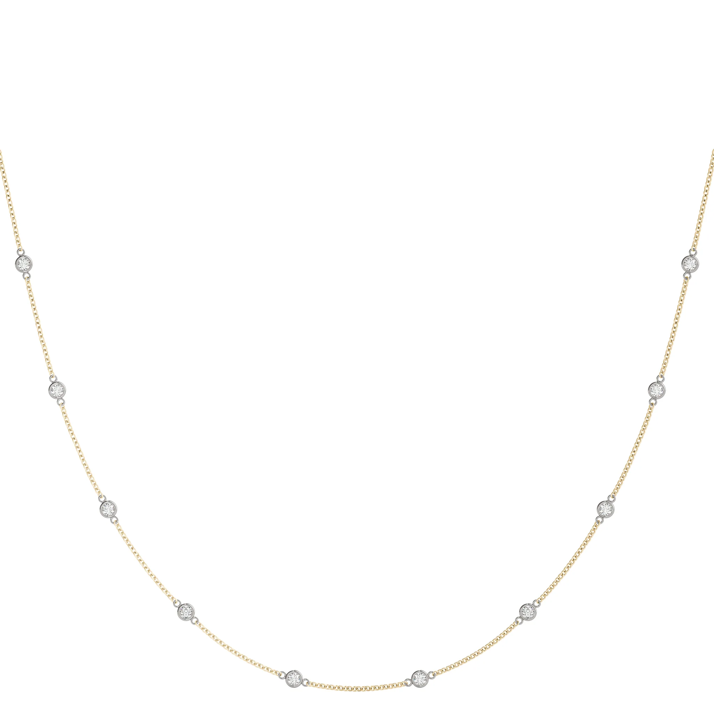 14k Two Tone Diamond by the Yard Necklace-Necklace-Heera Moti-hurdles-jewelry-boulder-colorado