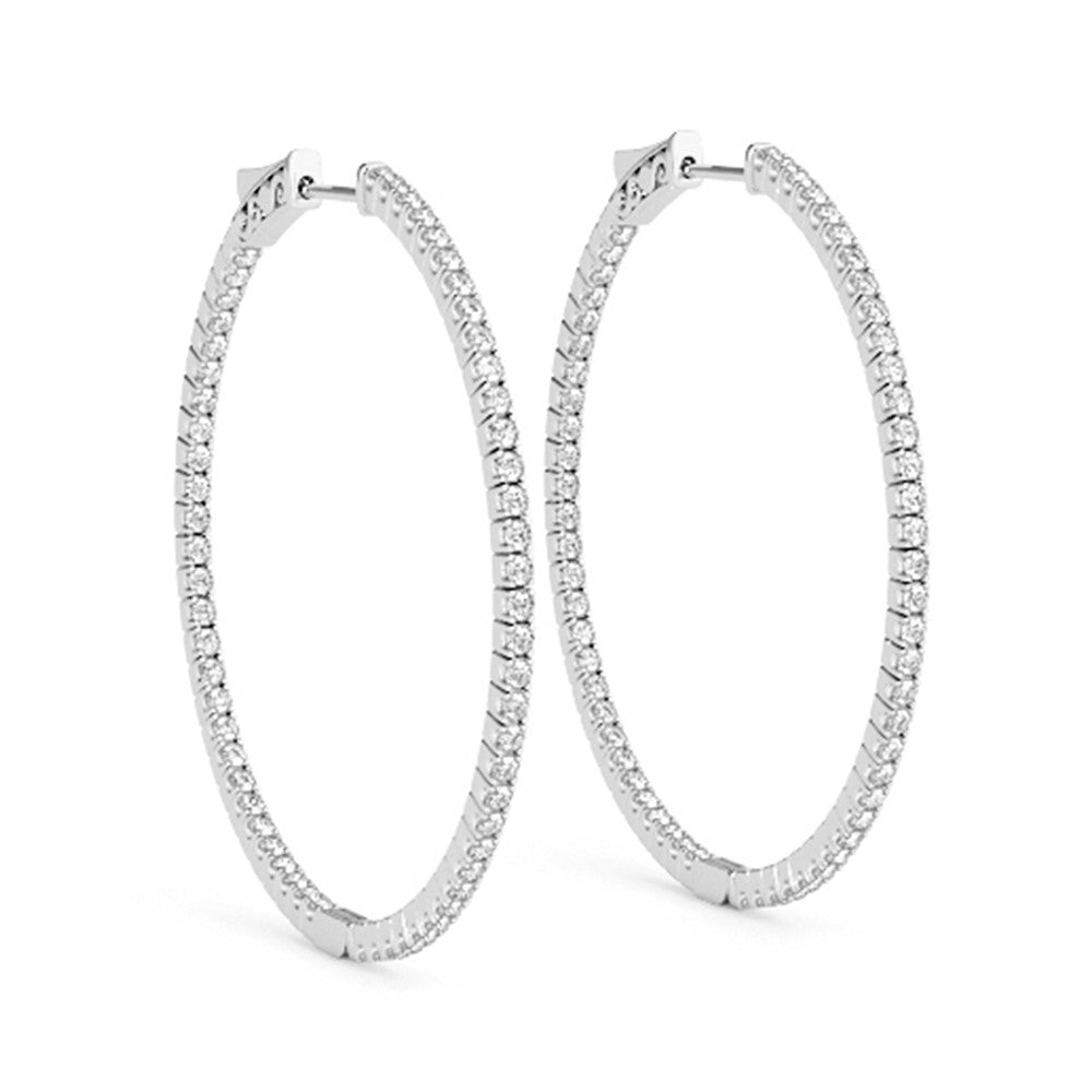 48 x 2mm Diamond Hoop Earrings-Earrings-Heera Moti-hurdles-jewelry-boulder-colorado